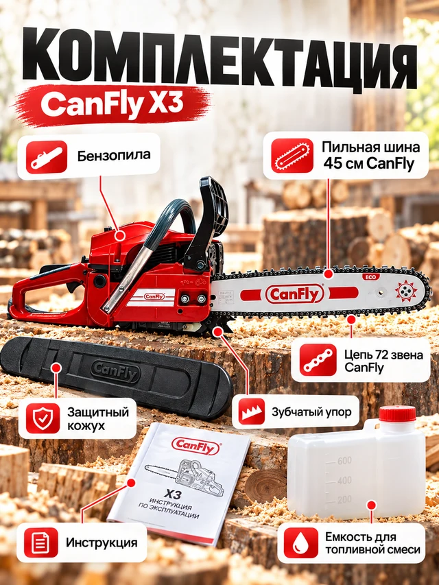 Бензопила CanFly X3 — комплектация